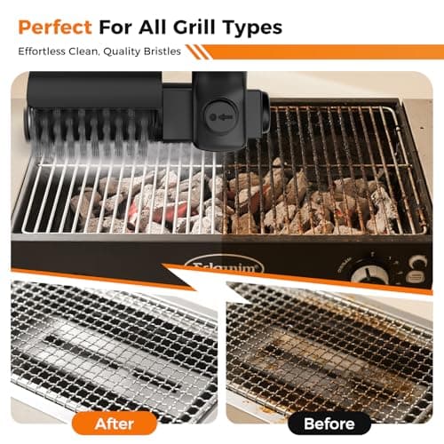YKYI Electric Grill Brush - Cordless Rechargeable BBQ Cleaner with 180° Adjustable Head, 2600mah High-Torque Power Rotary BBQ Scrubber for Outdoor Stainless Steel Cast Iron Grates (Black) - Thumbnail 5
