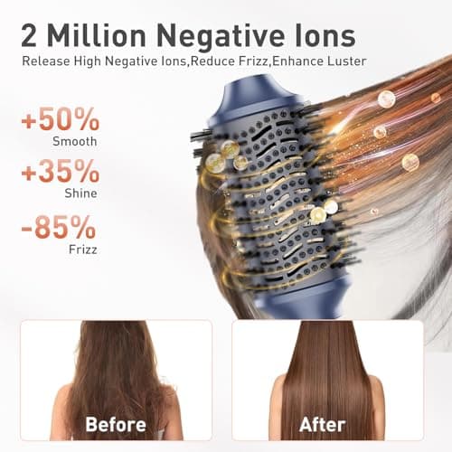 TANSHINE Blow Dryer Brush Set,Hair Dryer Brush with 110,000 RPM High-Speed Negative Ionic Hair Dryer,5 in 1 Hot Air Styler, Blow Dryer for Fast Drying Curling Volumizing Straightening Styling - Thumbnail 5