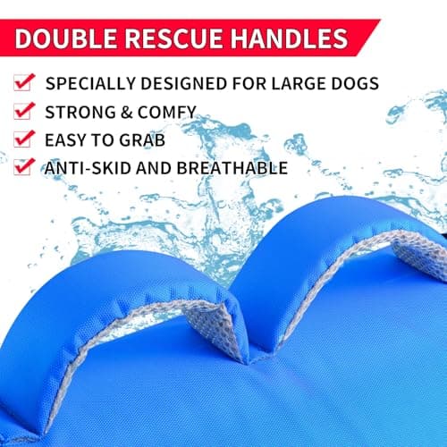 Doglay Dog Life Jacket with Double Rescue Handles, High Flotation Dog Life Vests for Swimming, Reflective Swimming Vest Safety Lifesaver for Small Medium Large Dogs - Thumbnail 6