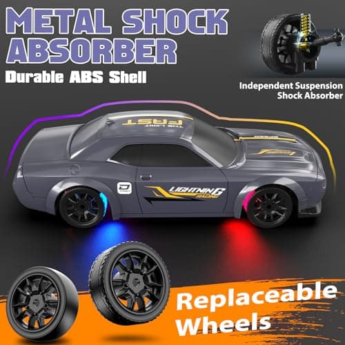 Sakeye 1/43 RC Drift Car, Mini Drifting RC Car with Gyro 2.4GHz Full Proportional Drift Cars 4WD RTR Remote Control Cars with Colorful Lights High Speed Fast Racing Vehicle Gift for Kids Boys Adults - Thumbnail 5
