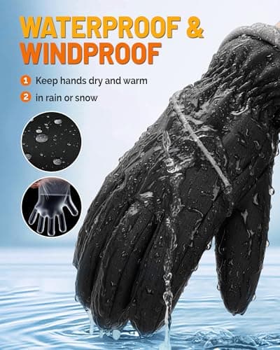 AOPREL Winter Gloves Men Women Waterproof Warm Ski Gloves for Cold Weather Windproof Snow Touch Screen Gloves for Running Cycling Outdoor Work & Sports - Thumbnail 3