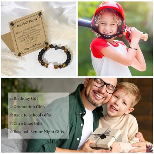 BAYLAY Baseball Gifts for Boys 8-12 12-14, Baseball Cross Bracelet Easter Basket Stuffers for Kids Accessories Stuff for Boys Men Birthday Stocking Stuffers Baseball Senior Night Gifts for Boy - Thumbnail 6