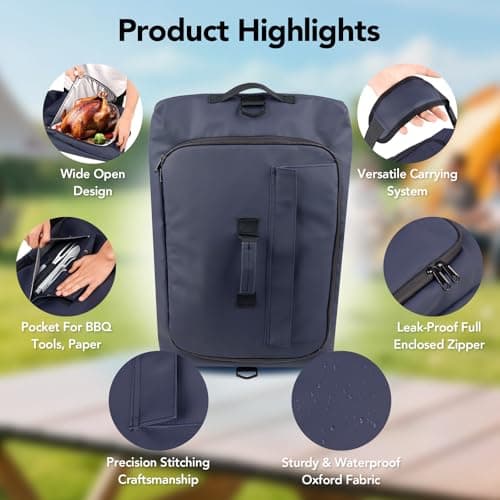 BBQ Meat Resting Blanket Bag - Insulated Leak-Proof Brisket Resting Bag with Wide Opening, Oxford Cloth Waterproof Smoker Accessories for Grilling Barbecue, Gifts for Men Dad Fathers Husband - Thumbnail 5