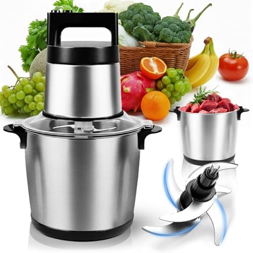 Electric Large Food Processor,6L Meat Grinder Stainless Steel for Home, Heavy-Duty Meat Blender Mincer with 2 Speed& 6 Blades,1200W Electric Food Grinder Chopper for Meat,Game,Hunt & Meal Prep - Image 1