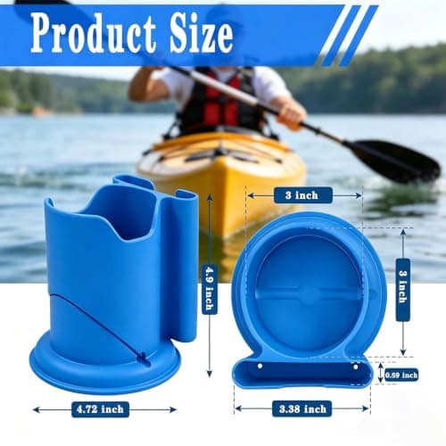 WEZKYLCG Upgraded Kayak Cup Holder, Paddle Board Drink Holder, 2-in-1 Drink & Phone Holders, Kayak Accessories for SUPs, Canoes, Surfboards, Cups or Water Bottles/Cans(Blue) - Thumbnail 5
