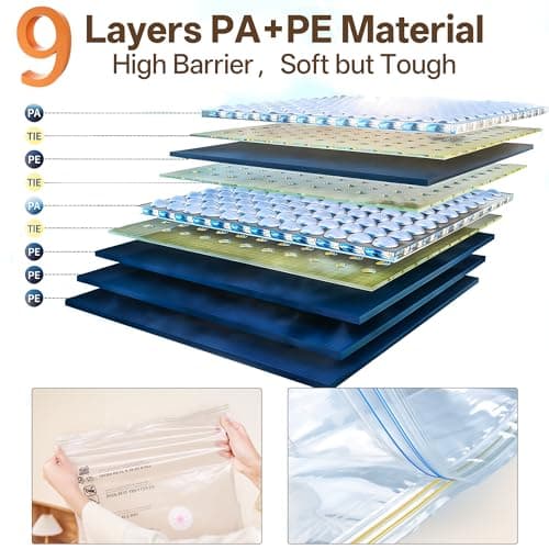 Vacuum Storage Bag with Rechargeable Cordless Pump, 15 Pack Vacuum Seal Space Saver Bags for Clothing Clothes Travel Home - Thumbnail 4