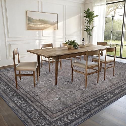 Vanmoos 5x7 Area Rugs for Living Room, Bedroom - Machine Washable, Non-Slip Bedside Rug, Large Soft Floor Carpet for Office, Dining Room, Farmhouse and Home Decor, Urban Luxe/Olive Brown - Thumbnail 3