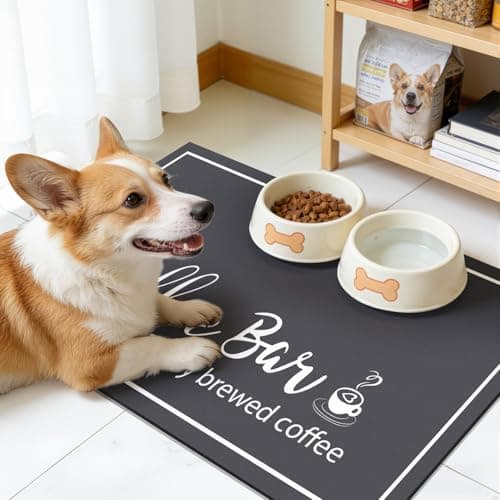 Findosom Dish Drying Mat, 12"x 20" Super Absorbent & Hide Stain Coffee Mat, Cuttable Drying Mat for Kitchen Counter, Coffee Bar Accessories, Under Dish Rack, Coffee Maker, Espresso Machine, DarkGrey - Thumbnail 3