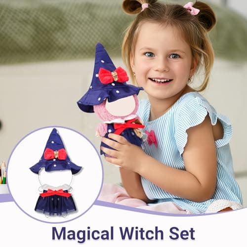 17cm Doll Clothes Halloween Clothes Set Designer Black Dress and Hat for 15-17cm 4 Inch Blind Box Dolls - Thumbnail 6