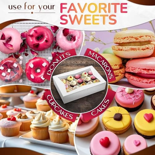 10 Pcs Cake Box with Window 19x14 – Rectangular Half Sheet Cake Box Glossy Finish – Bakery Boxes for Cakes, Cupcakes and Pastries – Cardboard Packaging for Transport, Storage and Dessert Presentation - Thumbnail 6