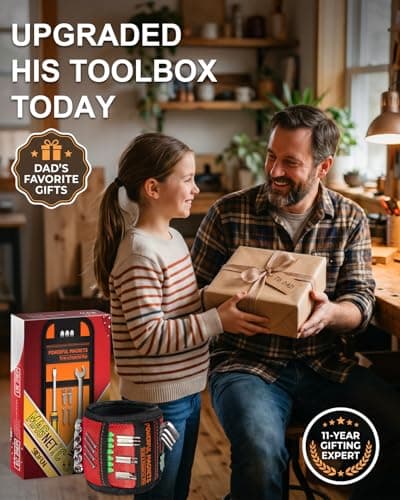 Father Day Gifts from Daughter Wife Son Magnetic Wristband: Men Tool Gifts for Men Him Belt Magnet Wrist for Holding Screws Nails Cool Gadgets Ideas Grandpa Father Day Gifts for Husband Dad Papa - Thumbnail 6