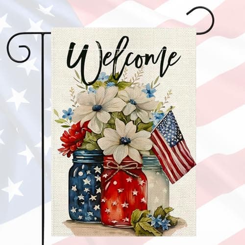 Oeyliz 4th of July Garden Flag Patriotic Garden Flag Celebration Double-Sided 12x18 Inch Yard Flag for Memorial Day Independence Day Outside Decoration Holiday Festivities Outdoor Memorial Day Decoration - Image 1