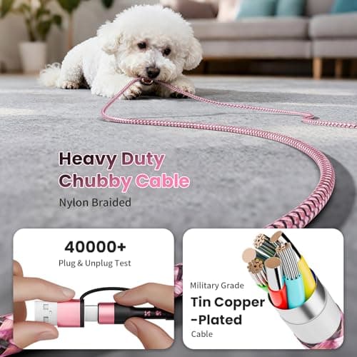 Travel Essentials & Car Accessories, 3 in 2 Multi Charging Cable USB C Multiple Travel Charger, USB A/C to USB C/iWatch Charger/IP, for iWatch Series/Ultra/SE& iPhone 17-8/Galaxy S26/25/Note/iPad-5FT - Thumbnail 3