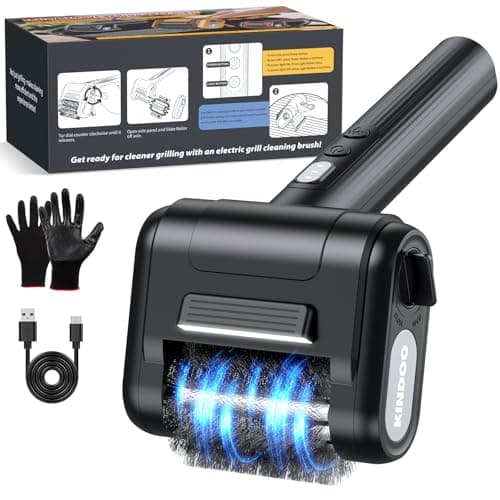 Electric Rechargeable Grill Brush,Grill Cleaner for Outdoor Grill with 800 RPM Motor - Bristle Stainless Steel Grill Cleaner with LED Light for BBQ, Heavy Duty Grill Cleaning Tool（Black） - Image 1