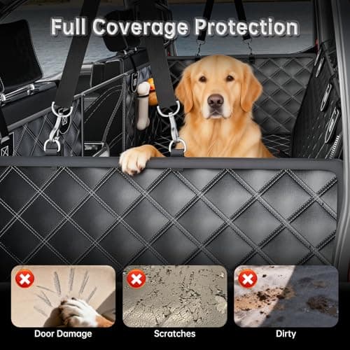 RYNVALE [2026 Upgraded] Hard Bottom Car Seat Cover for Dogs, 600lbs Heavy Duty Back Seat Extender, Waterproof Dog Car Hammock with Detachable Mat, Fits Full Size SUV & Trucks, 2-4 Large Dogs, XL - Thumbnail 4