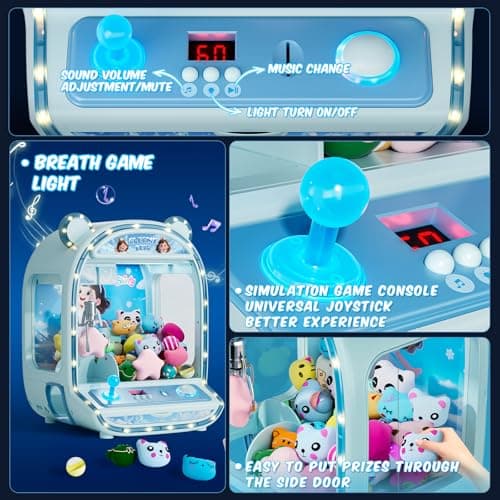 Skirfy Large Claws Machine Toy with Alloy Claw,LED Light & Adjustable Sound,16" Candy Dispenser Toys Mini Vending Machine for Kids Christmas Birthday Big Gifts for Girls Boys Ages 6+ - Thumbnail 5