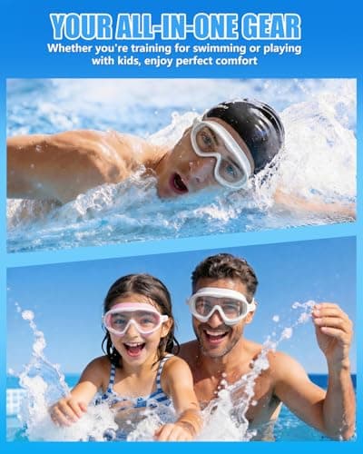 Aegend Swim Goggles for Adult Youth - 2 Pack Wide View Anti-Fog Anti-UV Swimming Goggles for Men & Women (White & Black) - Thumbnail 6