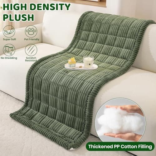 Royhom Couch Cover for Dogs Washable, Soft Thick Pet Couch Covers for Sofa, Pawcart Couch Protector Pet Friendly, Furniture Covers Dog Mat for Couches and Sofas (Green, 35.4 x 82.7 Inch) - Thumbnail 6