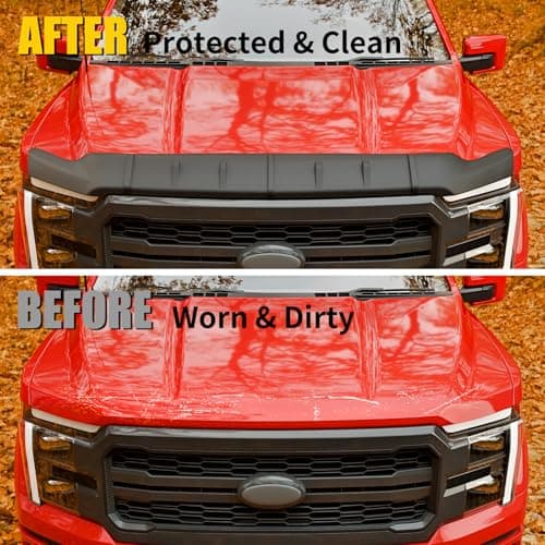 Maxzina TPE Hood Protector Compatible with 2021-2025 2026 Ford F150 XL/STX/XLT/Lariat Hood Shield TPE Bug Deflector Bug Guard for 2024 Ford F-150 Accessories - Thumbnail 4