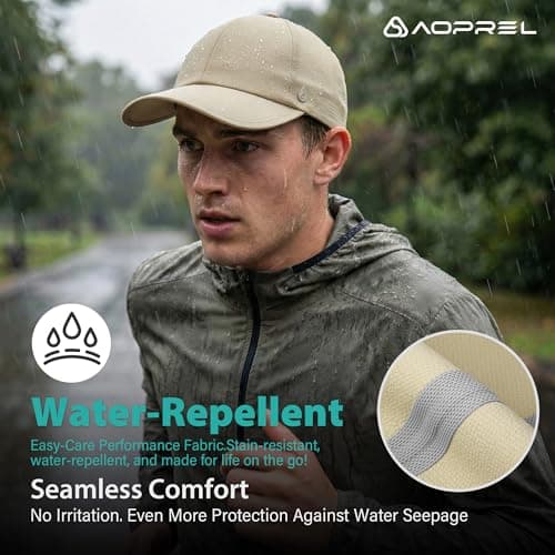 AOPREL Cooling Running Hat for Men & Women Quick-Dry Breathable Performance Hat Lightweight UPF 50+ Unstructured Baseball Cap Camel - Thumbnail 5