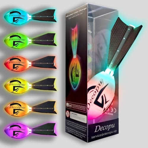 KASTUMBGA Rechargeable Glow in The Dark Light Up Football-7RGB Color Changing LED, Impact-Responsive, Durable Foam (No Pump), Perfect for Beach/Park/Backyard, Birthday Gift for Boys 6-15 Years Old - Thumbnail 2