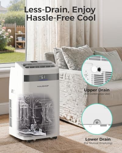HAUSHOF 12000 BTU Portable Air Conditioners, Portable AC with Cool, Fan, Dry & Sleep Mode, AC Unit Portable with 35°-70° Auto Swing, Remote Control,24H Timer, Window Kit & Exhaust Hose Sleeve Included - Thumbnail 5