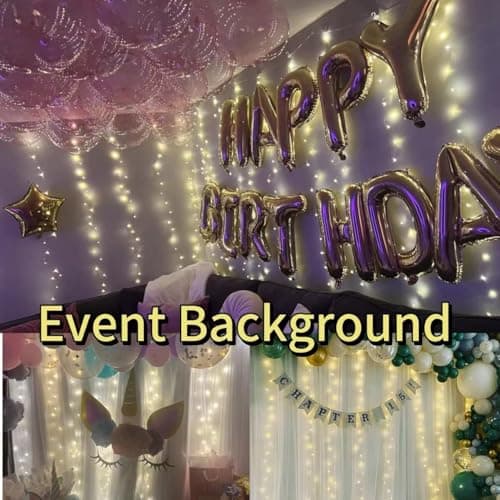 300LED Fairy Curtain Lights, 9.8x9.8Ft Warm White USB Plug in 8 Modes & Timer Christmas String Hanging Lights with Remote for Bedroom Indoor Outdoor Weddings Party Wall Decorations(Warm White) - Thumbnail 4