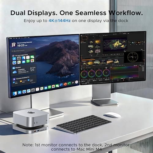 Acer Gadget Mac Mini M4 Dock, 8TB M.2 NVMe/SATA SSD Enclosure & Stand, 4K@144Hz HDMI, 10Gbps USB-C & USB-A Hub, SD/TF Card Reader, 3.5mm Audio, Aluminum Docking Station for Mac Mini M4 & M4 Pro, Black - Thumbnail 5