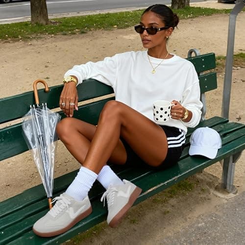Tigeridea Womens Sneakers Comfortable Casual Shoes for Women Lace up Slip on Grey Tennis Shoes Women's Fashion Sneakers Size 7 - Thumbnail 2