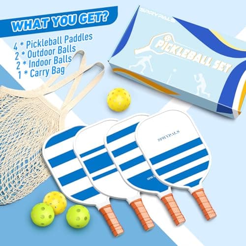 Pickleball Paddles,USAPA Approved Pickleball Paddles Set Premium Pickleball Paddle, 4 Pickleball Balls & 1 Carry Bag Gifts for Women Men Beginners to Pros Players - Thumbnail 6