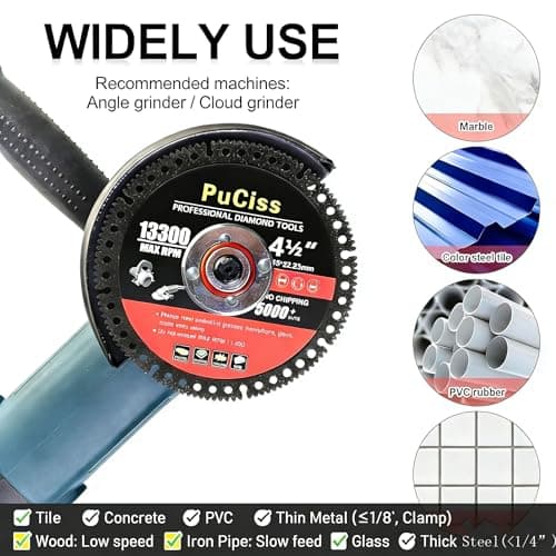 4-1/2 Inch Industrial Metal Cutting Saw Blades Bundle,Diamond-Infused Grinder Blades, Glass Cutters Tools, Discos para Cortar Ceramica & Indestructible Disc for Tile/Metal (3, 4-1/2") - Thumbnail 5
