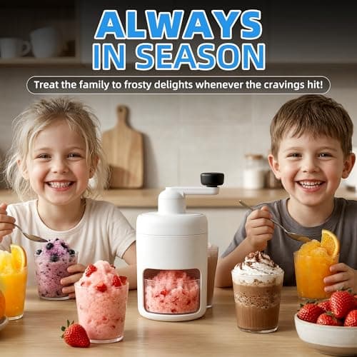 Shaved Ice Maker, Ice Shaver Slushie Machine, Snowcone Maker for Kids Birthday Party, House Warming Gifts New Home, Kitchen Gift Ideas, White - Thumbnail 4