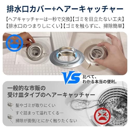 FULNG Shower Drain Hair Catcher – Hair Drain Catcher for Shower & Bathtub, Stainless Steel Drain Hair Catcher, 4" Anti-Slip Bathtub Drain,Cover Hair Trap - Thumbnail 3