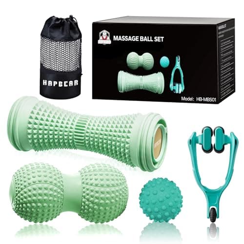 HAPBEAR Massage Ball Set - 4-in-1 Deep Tissue Kit for Plantar Fasciitis Relief, Portable Myofascial Release Tools for Foot/Back/Hand Pain, Hot & Cold Therapy with Storage Bag (4 Piece) - Image 1