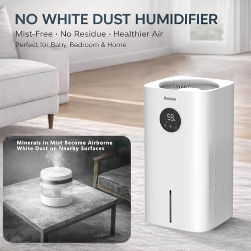 Powerscale MF6 Smart Evaporative Humidifiers for Home, 1.8 Gal Top-Fill, Up to 700mL/h Mist-Free Output, WiFi Smart Touchscreen Control, Auto Filter Dry, Electrolysis Self-Clean, Quiet Sleep Mode - Thumbnail 2