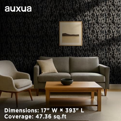 Black Faux 3D Fold‑Shadow Wallpaper for Gaming Rooms & Modern Spaces – 17" x 393" Matte Geometric Texture Wall Paper with Futuristic Light‑Play, Peel & Stick, Renter‑Friendly - Thumbnail 2