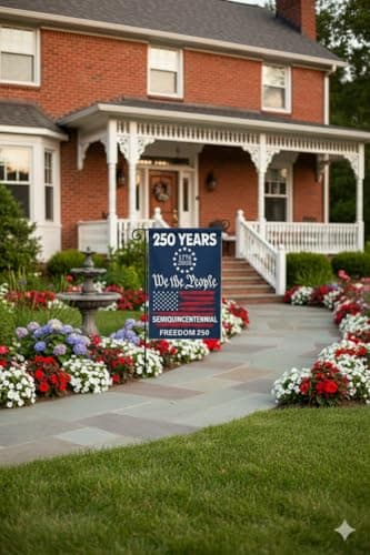 250 Anniversary USA Garden Flag,America Garden Flags For Outside,12x18'',Double Sided Flag For Outdoor Garden Decor (We the People) - Thumbnail 6
