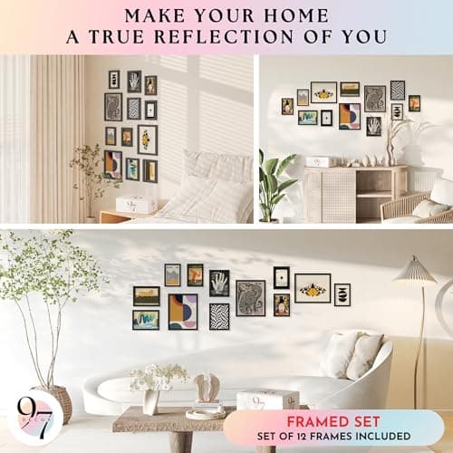 97 Decor Vintage Eclectic Wall Art Collage - Abstract Modern Art Prints For Wall Decor, Cool Funky Pictures Maximalist Paintings Retro Bauhaus Posters Set For Dorm Bedroom Home Decorations (Unframed) - Thumbnail 4