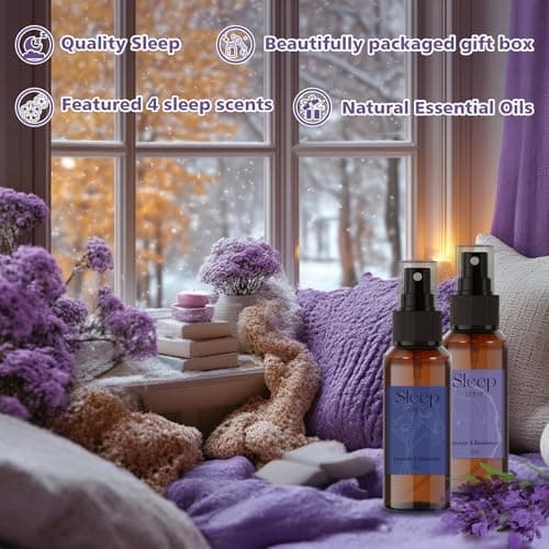 SCENTORINI Sleep Spray, 10.14 oz Calming Lavender Spray for Sleep, Lavender Essential Oil, 4 Pack Relaxing Aromatherapy Mist for Bedding Fabric, Room Spray Odor Deodorizer - Thumbnail 5