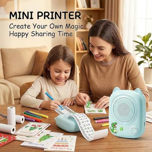 711TEK AI Voice Thermal Sticker Printer for Kids, Portable Inkless Mini Sticker Maker, Chat, Jokes & Homework Help, Screen-Free Creative Gift for Boys & Girls - Thumbnail 4