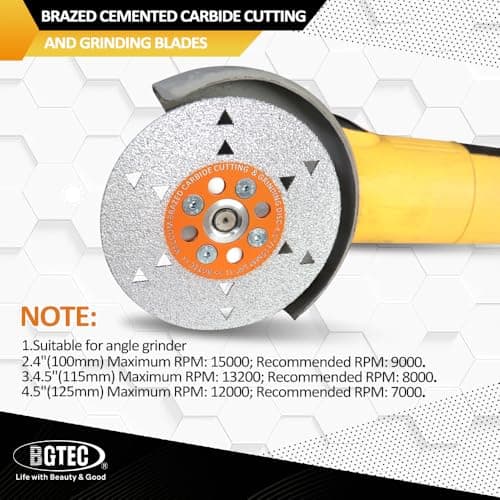 BGTEC Wood Saw Blade - Brazed Cemented Carbide Cutting and Grinding Blade, 5" Double-Sided Cut-Off Wheel for Cutting and Grinding Wood with 5/8-11 Flange - Thumbnail 6