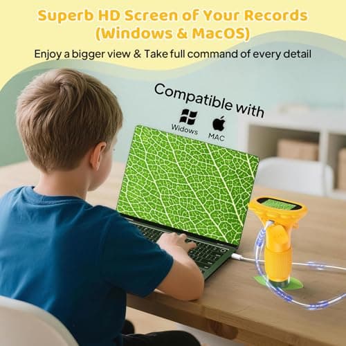 Kids Microscope - Ashfly 1000X Portable Microscope for Kids, Photo & Video Miniscope Pocket Microscope Gifts, 2'' Digital Screen | Ideal Easter Gifts 2026 for Boys Girls Age 3-12 - Thumbnail 6