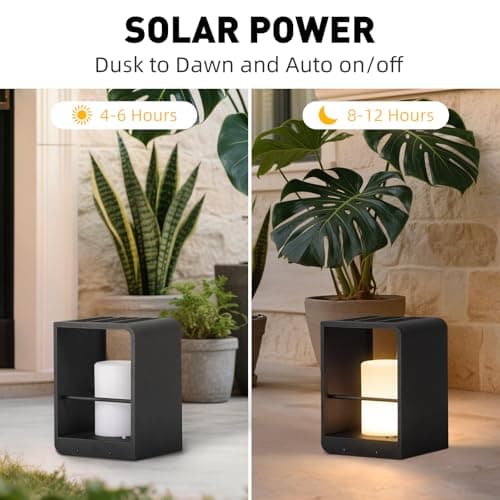 Linkmoon Solar Lanterns Outdoor Waterproof, Patio Lights with 3000K LED, Outdoor Lights Solar Powered with Remote Control, Floor Lamp for Garden, Yard, Deck, Backyard, Porch and Landscape Lighting - Thumbnail 5