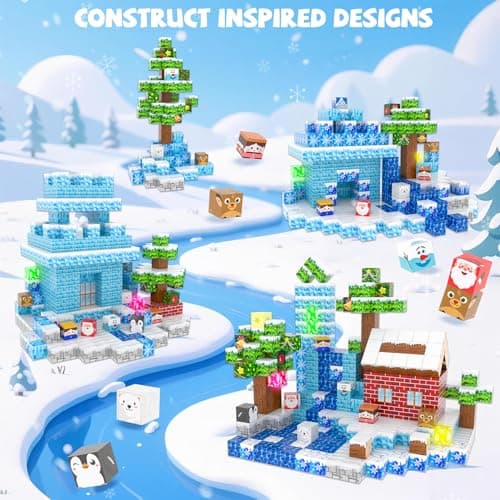 Winchoice 150PCS Magnetic Blocks Magnet Building Toys, Frozen World - Magnetic Cubes Blocks Light Up STEM Sensory Toys for Kids Toddlers Age 3+, 1 Inch - Thumbnail 3