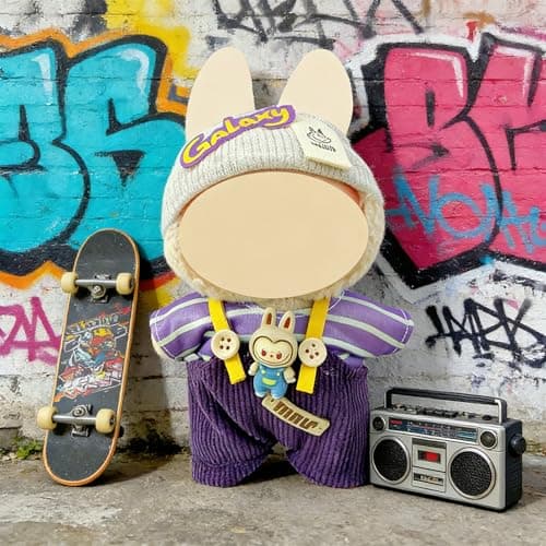 Ezcora 6 Sets Doll Clothes for 17cm Dolls, Fashion Outfit Collection with Hats & Accessories for 6.7 Inch Mini Doll, (No Dolls) (Cozy Indie Style) - Thumbnail 4