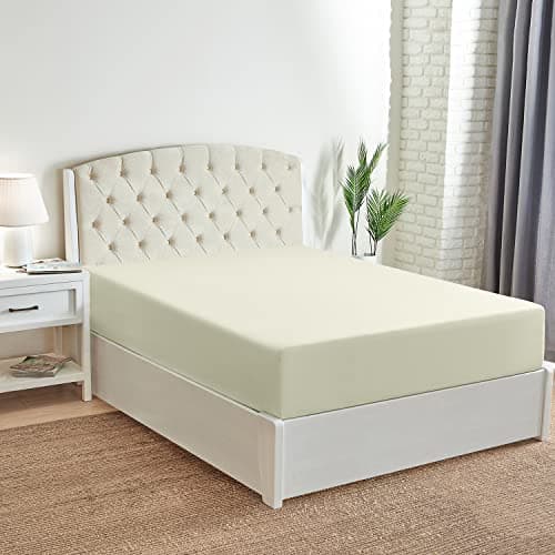Mellanni California King Fitted Sheet - Iconic Collection Bedding Sheets with up to 16 inch Deep Pocket - Soft & Cooling - Fade & Stain Resistant - 1 PC (Twin XL, Golden Ivory) - Thumbnail 3