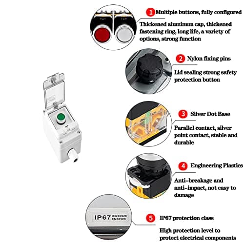 Push Button Box Momentary Green Push Button Station Box - Thumbnail 2