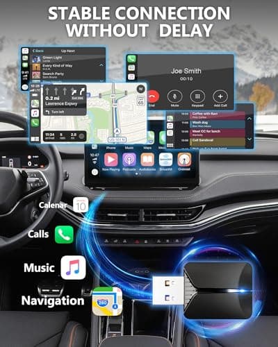 2 in 1 Wireless Carplay Adapter -Android Auto Adapter, 5.4/6GHz for iPhone - Thumbnail 2