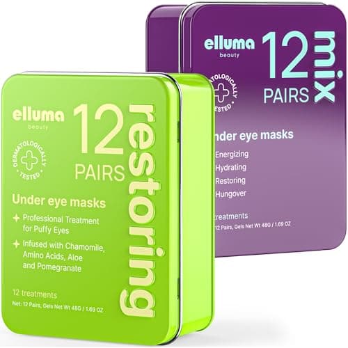 Elluma Beauty Under Eye Patches – 24 Hydrogel Pads, Mix & Restoring Sets with Chamomile - Image 1