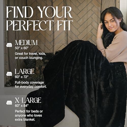 Minky Designs Jaguar Black Minky Blanket – Ultra Soft Faux Fur Throw Blanket for Couch, Bed & Home – Fluffy, Warm & Luxurious – Posh Collection (Large, 60x72) - Thumbnail 2